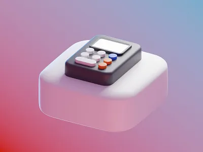 Calculator app 3d 3d app 3d icon 3d model 3d render app application big sur blender buttons calc calculator calculator app clean icon ios 14 skeuomorph