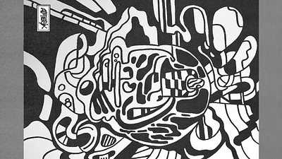 Yolk abstract acid avantgarde black and white dada graphic design handdrawn illustration ink line design marker monochrome pattern pattern design retro surreal