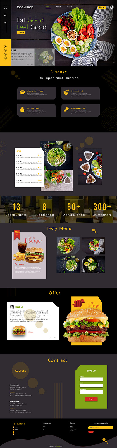 Foodvillage branding design food ui web xd xd animation xd design