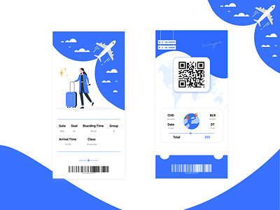 Boarding Pass bording passes dailyui dailyui 024 dailyui challenge design figma illustration minimal onboarding pass design onboarding screen ui uidesign webdesign webdesigners