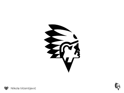 Aztec Warior aztec beautiful logo black and white brand identity head logo icon indian logo minimalist symbol warior logo