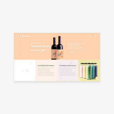 Beverage Site UI Design adobe adobe illustrator adobe xd adobexd art branding clean colorful design icon illustrator juice mockup ui uiuxdesign ux webdesign wine