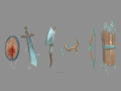 forest items app design icon illustration