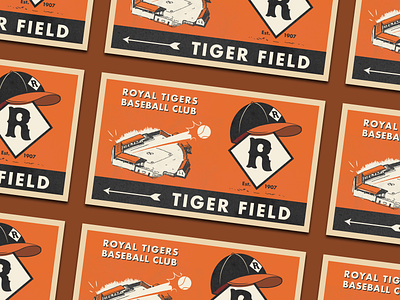 redding Tiger Mural baseball baseball cap baseball hat branding california greetings illustration logo mural postcard poster redding shasta stadium vintage vintage design vintage logo