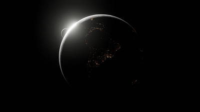 Earth 3D render - Sun Halo 3d blender illustrator moon render space