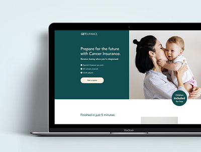 Getsurance - Landing Page for Insurance cancer corporate ella glover design emerald family health human humans insurance landingpage ui