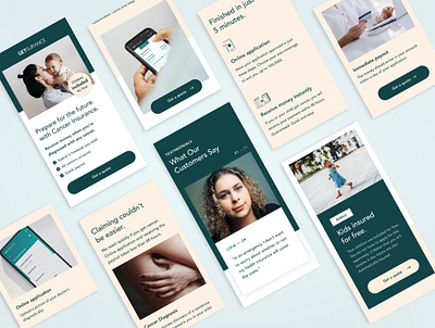 Getsurance - Mobile Landing Page berlin cancer corporate ella glover emerald getsurance insurance landingpage mobile peach startup