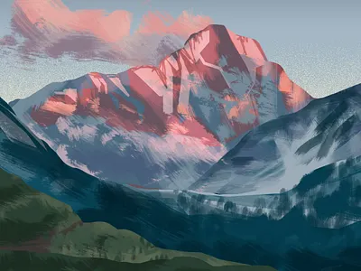 mountain color study art illustration photoshop