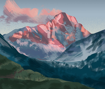 mountain color study art illustration photoshop