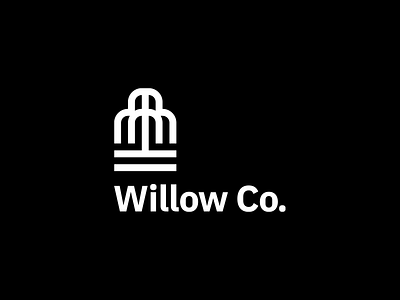 Willow Co. branding clean design finance flat illustrator insurance logo logomark logotype mark minimal riverside tree typography vector willow