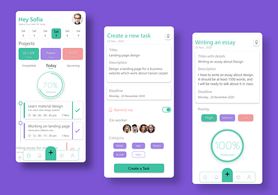 Task manager app app design mobile app mobile app design mobile ui task manager app ui uidesign ux uxdesign uxui
