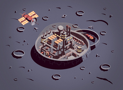 Isometric space belarus game game art illustration isometric isometric art minsk moon nasa satelite scifi space vector