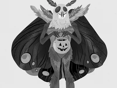 Cryptid art character design cryptid digital art drawlloween halloween halloween party illustration illustrator inktober mothman vector