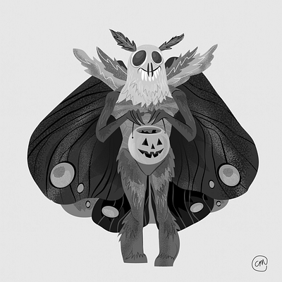 Cryptid art character design cryptid digital art drawlloween halloween halloween party illustration illustrator inktober mothman vector