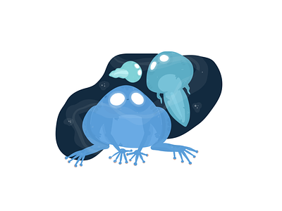 Polliwoggin' character character design creature drawing frog ghost glow illustration monster tadpole