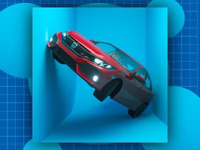Honda in a box! 3d 3d artist 3d modeling automotive branding c4d car cinema 4d clean cube design honda octane visual design