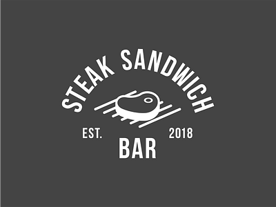 Steak sandwich bar 2d bar design flat food graphic grill icon logo logotype meat minimalistic negative space restaurant retro sandwich steak typography vector vintage