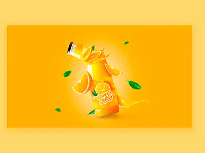 Orange Juice concept branding collage creativity design illustration main page ui web website