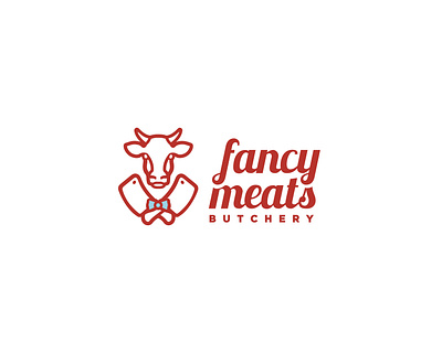 Fancy Meats Butchery brand brand identity branding butcher butchershop clever cow design illustration logo logotype mark symbol typography