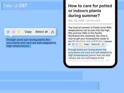 Daily Ui 087 - Tooltip app blog daily 100 challenge daily ui daily ui 087 dailyui design highlight read text text highlight tooltip ui ui design uidesign user interface ux