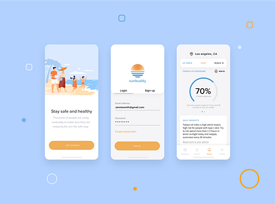 Sun Safety App design illustration product design sun