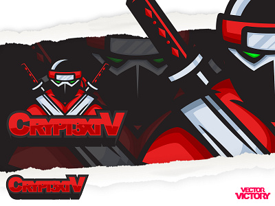 CRYPTEXTV NINJA ESPORTS LOGO adobeillustator cartoon character dribbble esportslogo game illustration logo mascot sports logo