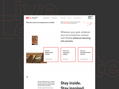 Open College of Arts redesign redesign typogaphy website concept website design