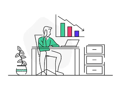 The Modern Thinking Man abstract branding design desktop graph graphicdesign human humanity illustration illustrator laptop man office office room plant site illustration sweater webdesign webillustration website