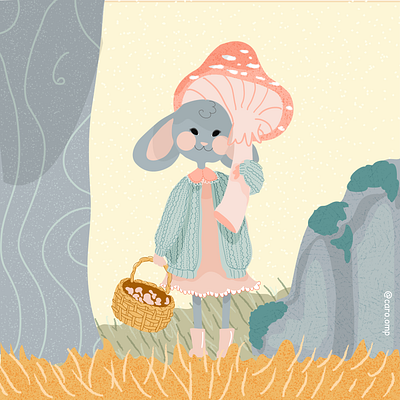 Little mouse - cozy october day 1 adobe illustrator children book illustration childrens illustration cottagecore illustration pastel colors