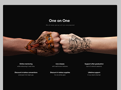 Learn INK - Tattoo School interface landing landing page school tattoo ui