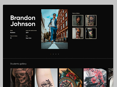 Learn INK - Tattoo School landing landingpage tattoo ui