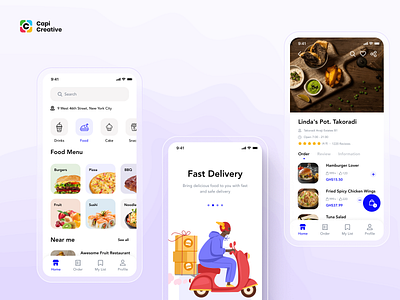 Piver - Food Delivery App Design app capi delivery food food app food delivery foodie graphic design home logistic mobile order restaurant app shipping ui ui kit