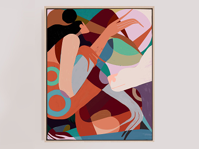 Intertwined bodies art bodies frame illustration intertwined painting women