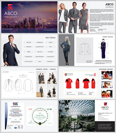 abco uniform brochure branding design minimal