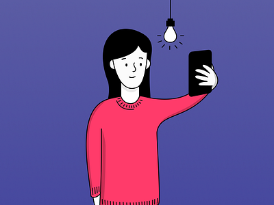 Illustration for app illustration illustrator person photo selfie vector