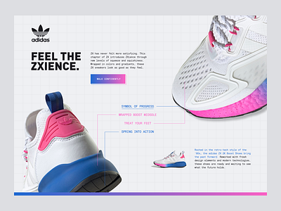 Adidas ZX Landing page adidas adidas originals design landing page landing page concept retail sneakers ui design user interface design visual design website website concept website design