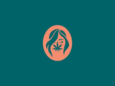 Cannabombz beauty brand identity branding cannabis cbd face female feminine hair health hemp illustration leaf logo marijuana woman