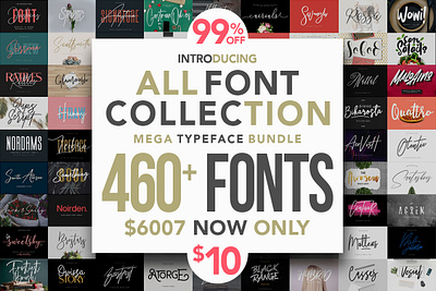 All Fonts Collection Mega Typeface Bundle Bundles animation app bold branding design font handmade logo newfont typography