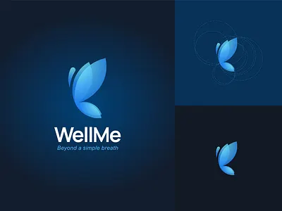 Branding - WellMe adobe illustrator adobexd app app store apple apple design apple watch brand identity branding branding design butterfly butterfly logo concept design design app identity logo ui design ux design
