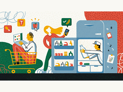 Digital Foodways Illustration blog illustration editorial illustration food grocery illustration ipad pro procreate shopping
