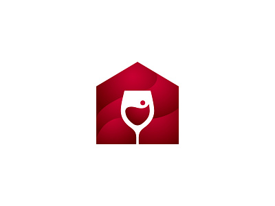 Wine House Logo Concept clean gradient icon logo logodesign maroon minimalist simple vector wine