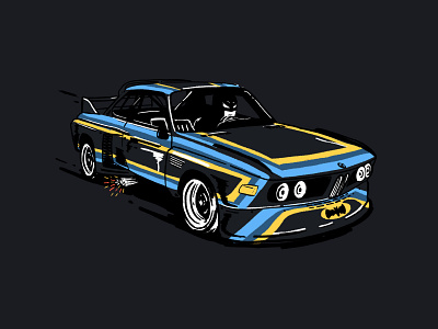 Batmobile CSL 6series automotive batman batmobile bmw classic classic car csl illustration ipad ipadpro motorsport procreate sketch