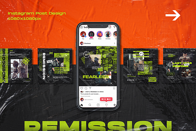 Horizon Instagram Template advertising branding design girl hypebeast illustration instagram instagram stories instagram template social media social media pack social media templates