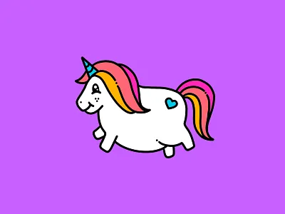 Fat & Happy Unicorn character chubby fat fat positive happy illustration magical mythological procreate rainbow unicorn whimsical