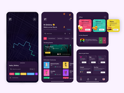 It's Halloween Time - UI/UX cab booking app concept design design studio event app event booking inspire uxd maps mobile ux uxd uxd technologies