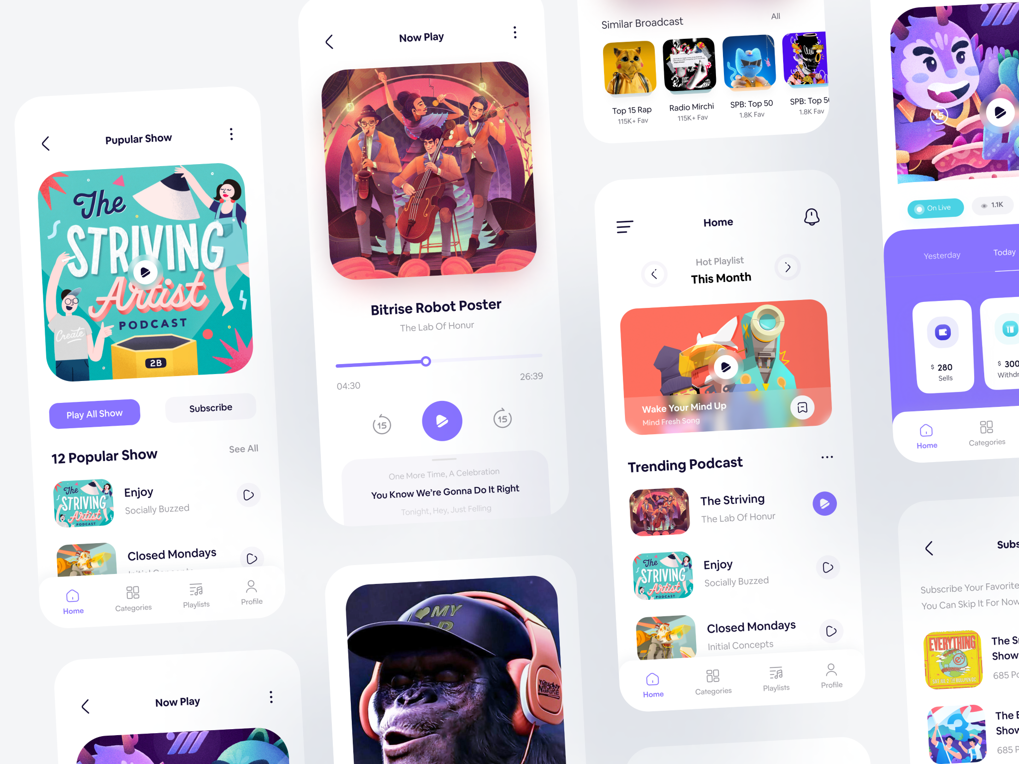 Podcasting App Ui design app design podcasting app