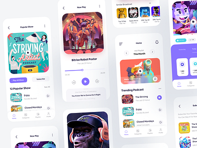 Podcasting App Ui design app design podcasting app