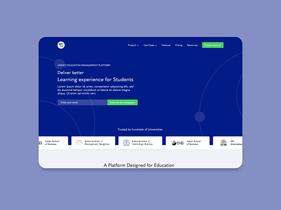 Landing page for an Edtech Powerhouse clean ui edtech landing page landing page ui marketing page startups uiux