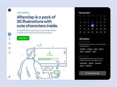 Afterclap Illustrations 😄 afterclap calendar coffee colorful craftwork design downloading illustration illustrations joy landing loading november outline schedule ui vector web website workflow