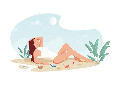 沙滩 🏖️ 插图 设计